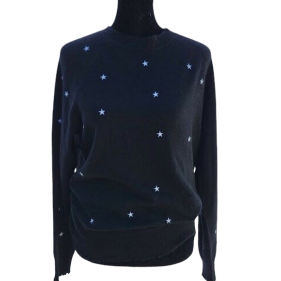 AQUA Bloomingdale's Turtleneck Cashmere Stars Sweater. Size XS.  NWT $178 - Picture 1 of 6